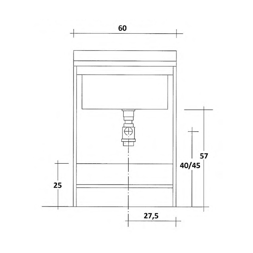 Edilla Montegrappa lavatoio asse in legno mobile 2 ante 60x50cm lavanderia