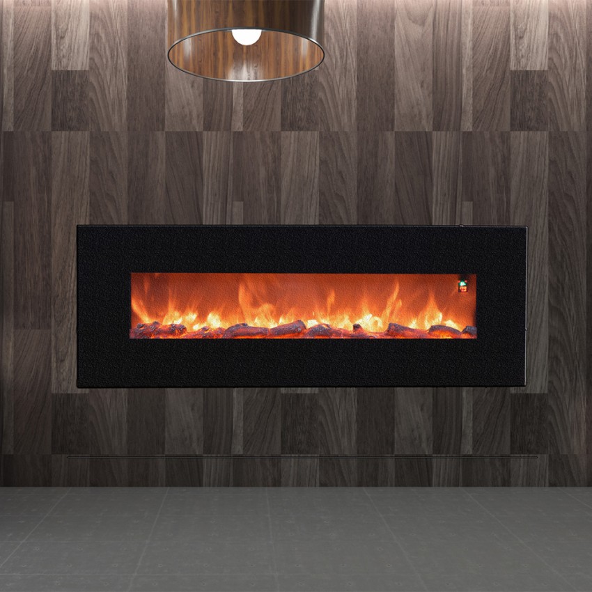 Aprica caminetto elettrico da parete moderno fiamma realistica 1500W