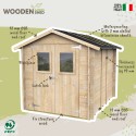 Box in legno casetta per attrezzi da giardino esterni porta doppia Hobby 198x248 PD Vendita