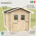 Casetta da giardino porta doppia in legno per attrezzi box Roby 198x198 Vendita