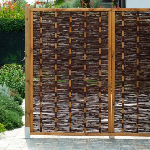 Pannello frangivista giardino in legno salice intrecciato 115x180cm Promozione