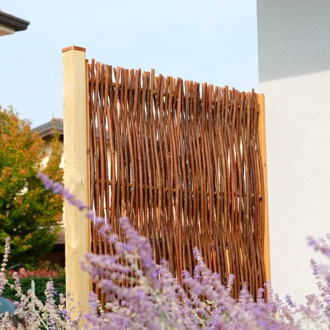 Pannello in legno nocciolo grigliato frangivista 90x180cm per giardino Promozione