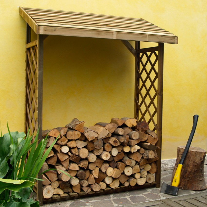 Costruire una legnaia fai da te da esterno con tettoia  Backyard sheds,  Backyard storage, Firewood storage outdoor