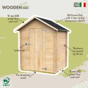 Casetta in legno da giardino attrezzi porta singola 146x130cm Marcella Vendita