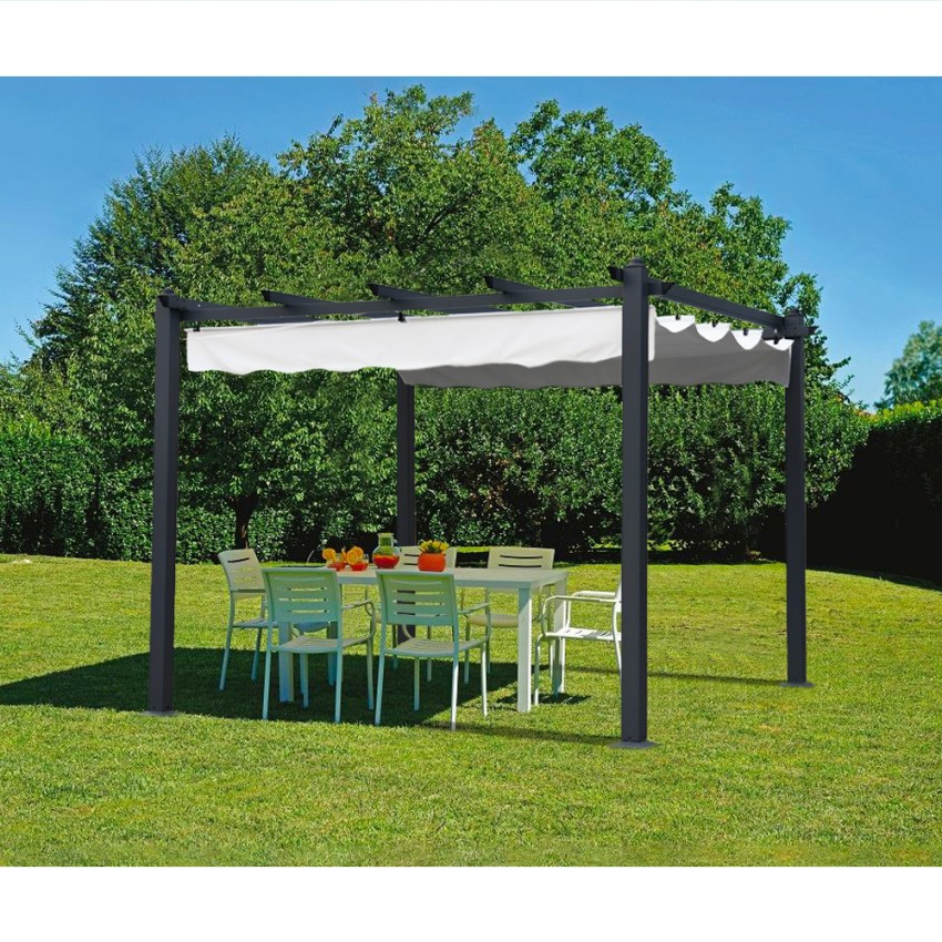 Gazebo Quadrato 3x3 Metri Giardino Alluminio Bar Hotel Ristorante Firenze