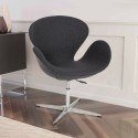 Poltrona ufficio design moderno sedia girevole in tessuto grigio Robin Vendita