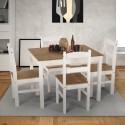 Set tavolo rettangolare 100x80 4 sedie paesana legno stile rustico Rusticus Saldi
