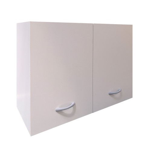 Pensile da cucina 2 ante con maniglia 80x33x60cm in legno bianco Sally