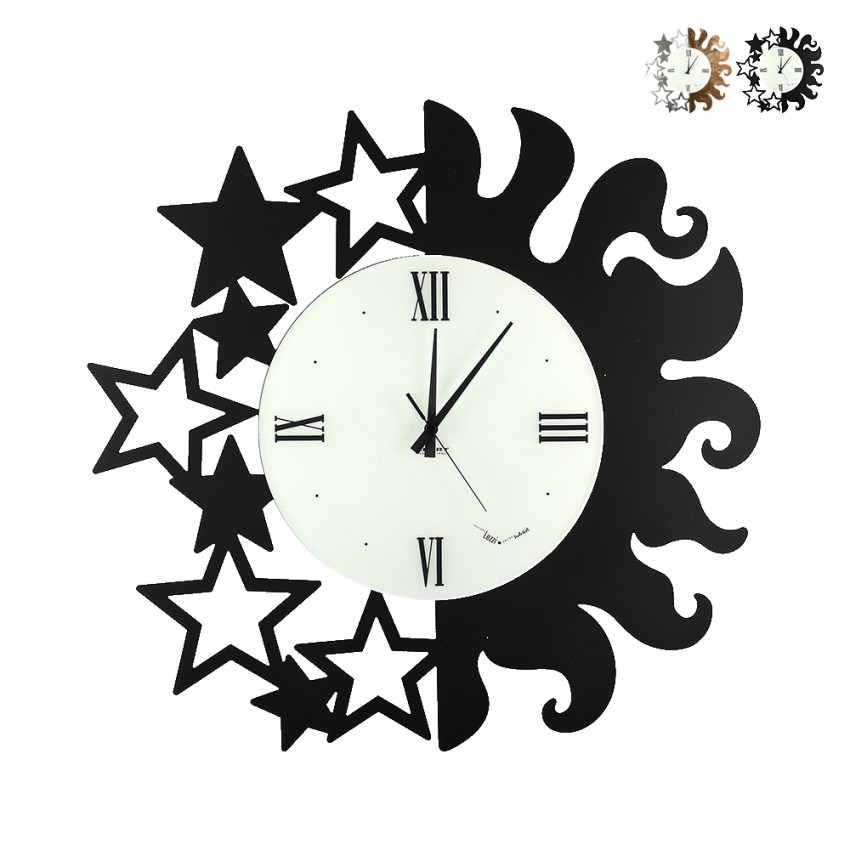 Orologio tondo da parete artigianale in metallo Sole e Stelle Ceart Vendita Orologio tondo da parete artigianale in metallo Sole e Stelle Ceart Vendita
