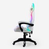Sedia gaming bianca poltrona massaggiante LED reclinabile ergonomica Pixy Plus Stock