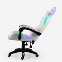Sedia gaming bianca poltrona massaggiante LED reclinabile ergonomica Pixy Plus Scelta