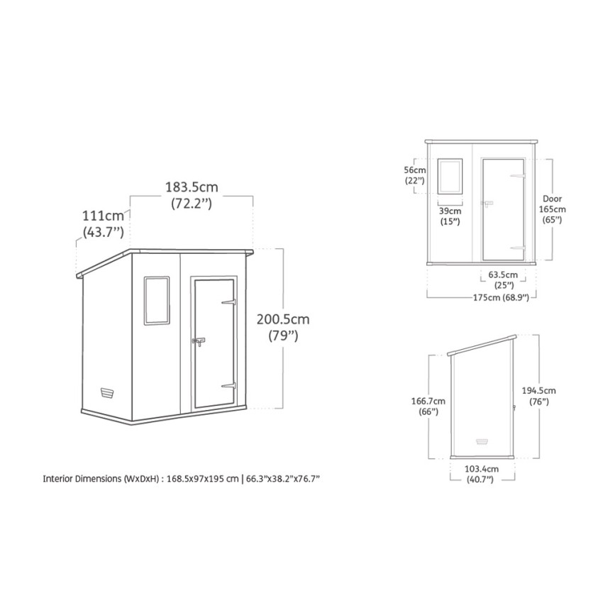 Casetta da Giardino Porta Attrezzi 183,5x111x200,5 cmin Resina Effetto  LegnoKeter Manor Pent 6x4 Grigia