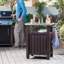 Mobile contenitore per barbecue BBQ con piano in acciaio Unity Keter K253041
