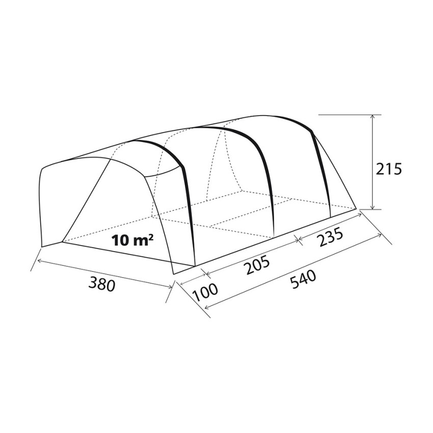 Tenda gonfiabile da campeggio 380x540 Paraiso 5/6 posti Brunner