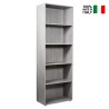 Libreria alta grigio ufficio salotto 5 vani mensole regolabili Kbook 5GS
