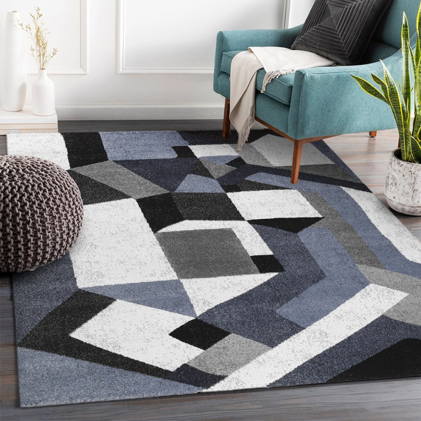 BLU019 tappeto rettangolare stile geometrico soggiorno design moderno