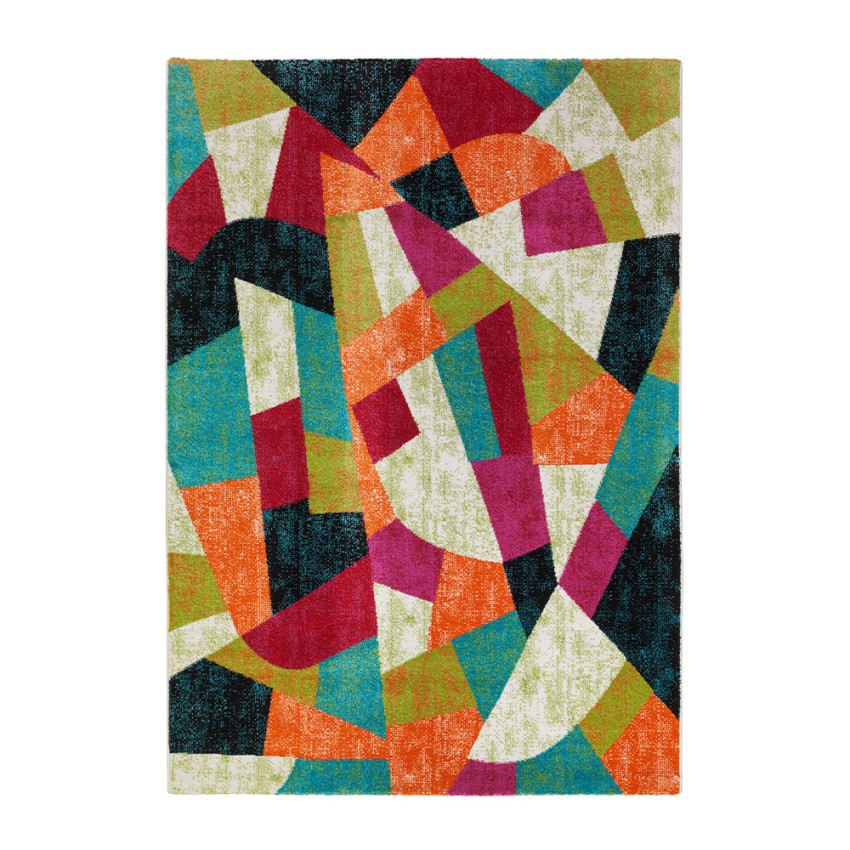 MUL431 tappeto salotto rettangolare moderno multicolore pelo corto