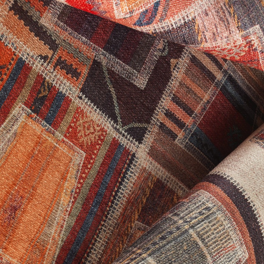 PATC01 tappeto soggiorno rettangolare stile patchwork etnico multicolore
