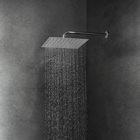 Set parete bagno doccia braccio 35cm soffione quadrato 30x30cm FRM3462