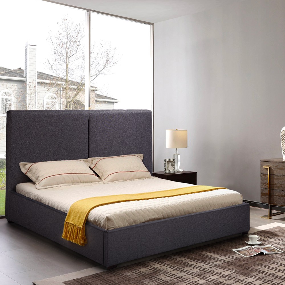 Letto francese 1 piazza e mezza in tessuto con rete 120x190 Montreux