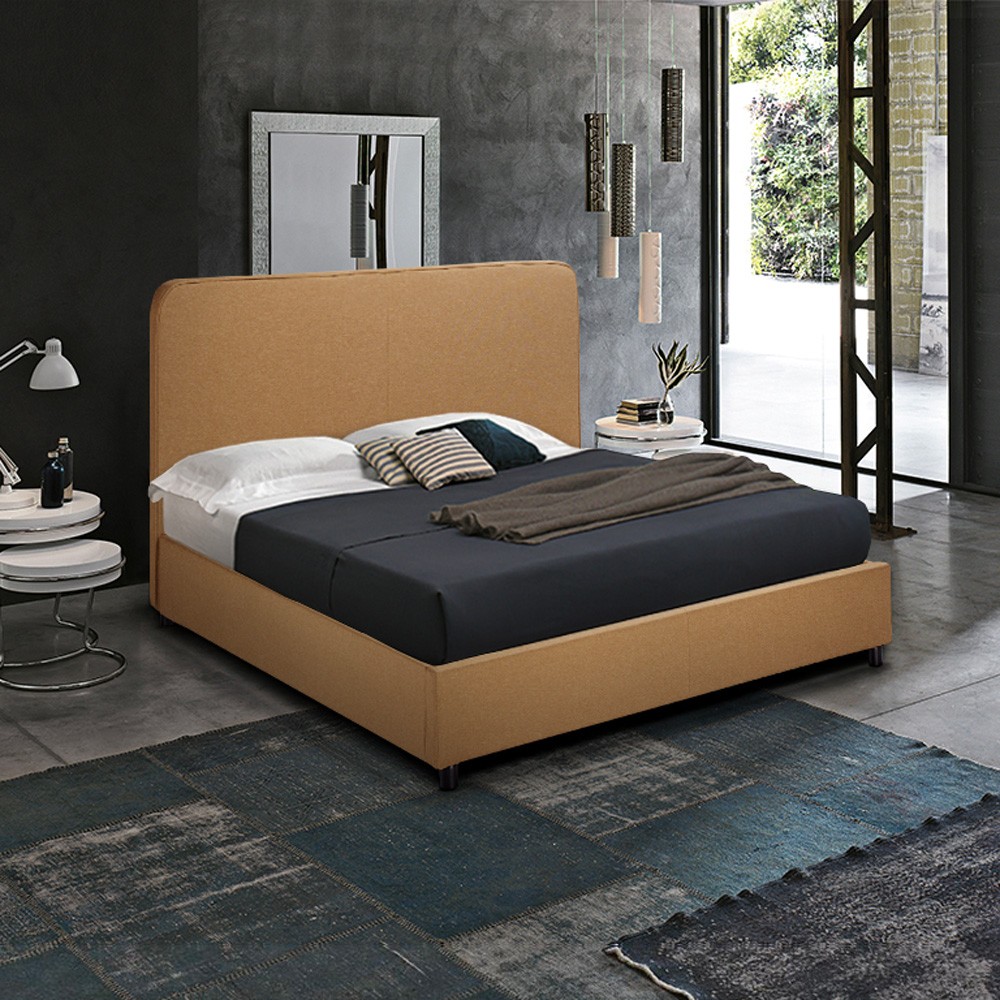 Letto francese 1 piazza e mezza in tessuto con rete 120x190