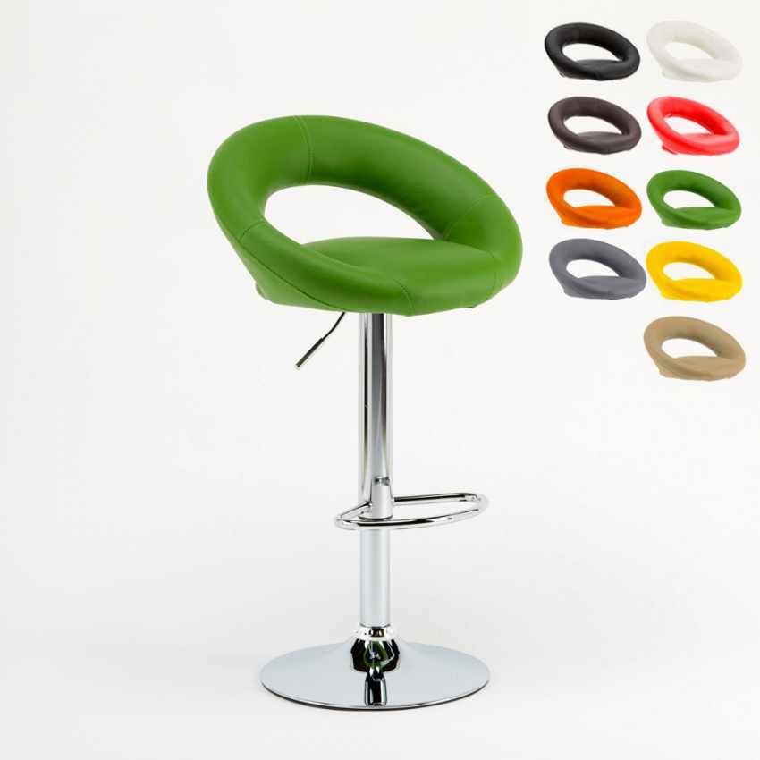 Kitchen Barstool In Faux Leather With Footrest Chicago Kitchen Barstool In Faux Leather With Footrest Chicago Offerta