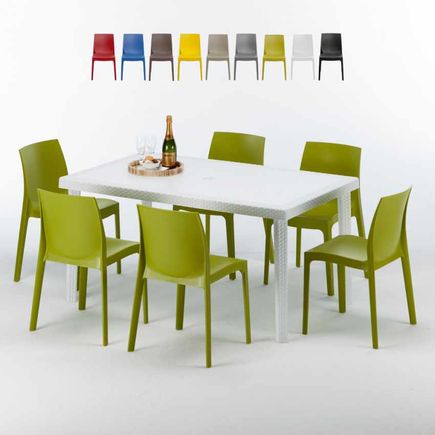 Dolu Set di tavolo e sedie colorate da giardino per bambini 4 Blue Chairs 