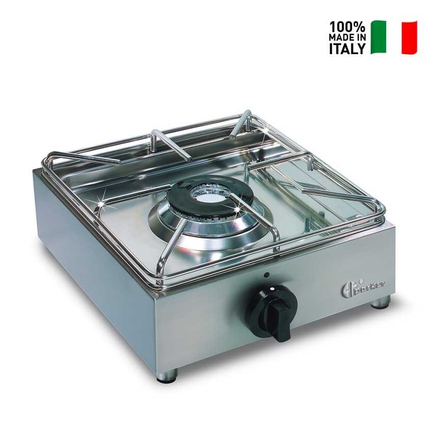 Fornello A Gas Cucina Professionale 1 Fuoco Acciaio Inox BIG5001L Parker