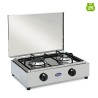 Fornello a gas da campeggio acciaio inox 2 fuochi 200ACCGP CF Parker Saldi
