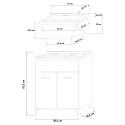 Lavatoio 60x50 cm lavabo mobile 2 ante asse lavapanni Hornavan II scelta Vendita