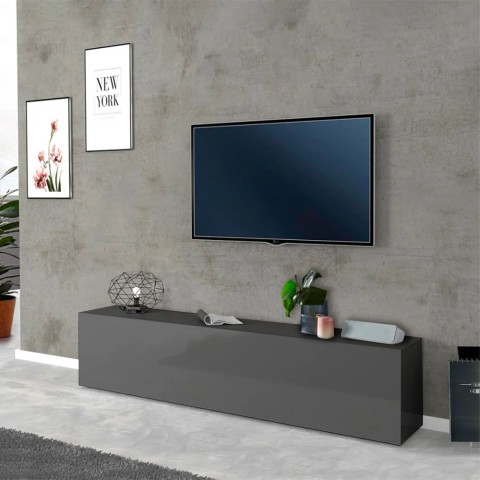 Mobile soggiorno porta TV moderno 180cm 1 anta 2 vani grigia Note Low Promozione