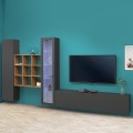 Parete attrezzata TV design moderno armadio libreria in legno Ranil RT Promozione