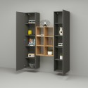 Parete attrezzata moderna libreria in legno 2 armadi soggiorno Gemy RT Offerta