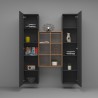 Parete attrezzata moderna libreria in legno 2 armadi soggiorno Gemy RT Sconti