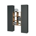 Parete attrezzata moderna libreria in legno 2 armadi soggiorno Gemy RT Catalogo