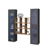 Parete attrezzata soggiorno 2 vetrine libreria in legno moderna Vila RT Offerta