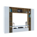 Parete attrezzata bianca legno mobile porta TV armadi libreria Arkel WH Offerta