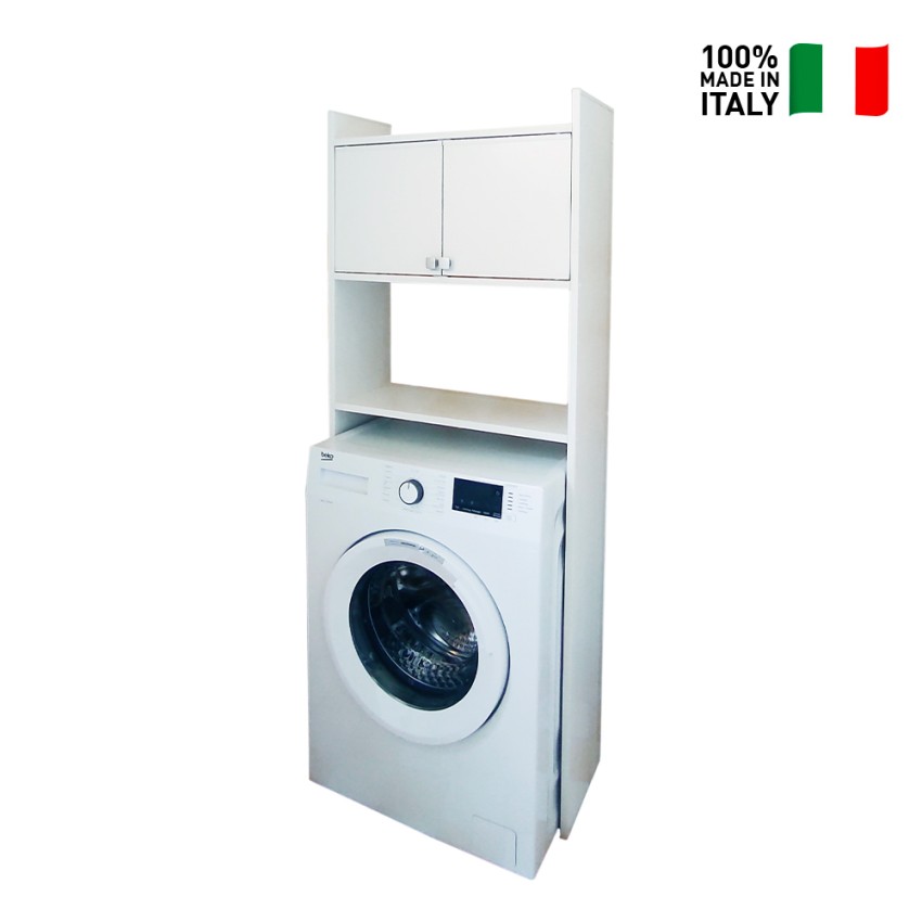 Mobile copri lavatrice asciugatrice 2 ante bianco 71x71x91,5cm
