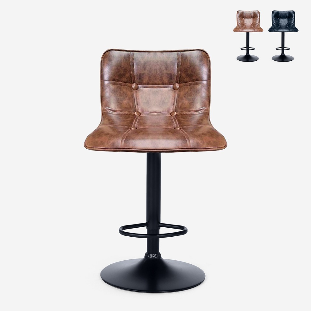 Sgabello alto girevole bar cucina stile moderno industriale Ruka