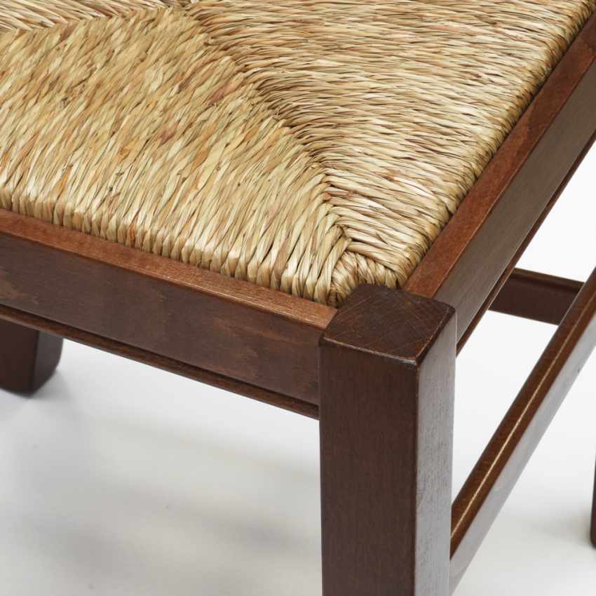 Silla de madera con asiento de paja para cocina y comedor SILVANA Silla de madera con asiento de paja para cocina y comedor SILVANA
