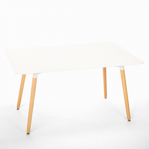 Tavolo da pranzo rettangolare 120x80 design in legno Corn bianco II scelta Promozione