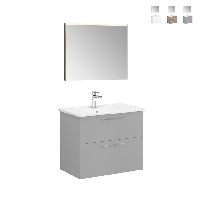 Mobile bagno moderno sospeso con lavabo specchio LED 80cm Root VitrA M Vendita