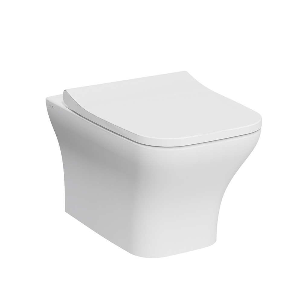 Vaso WC bagno sospeso moderno sedile asse copriwater Mia Square VitrA