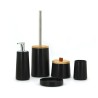 Set accessori bagno ceramica nera portasapone portascopino dispenser Sidian Vendita