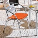 Sedia in alluminio braccioli giardino bar ristorante impilabile Sunday