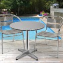 Set tavolo rotondo 70cm con 2 sedie alluminio bar giardino esterno Fizz Vendita