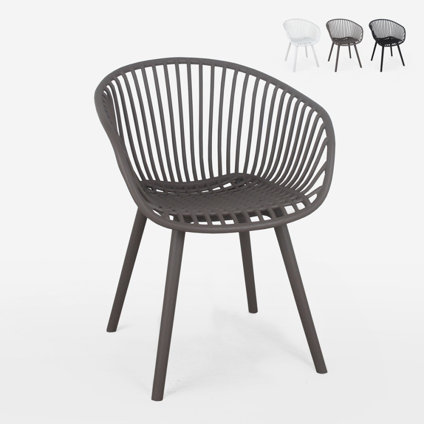 Philis sedia moderna con braccioli per sala da pranzo cucina giardino