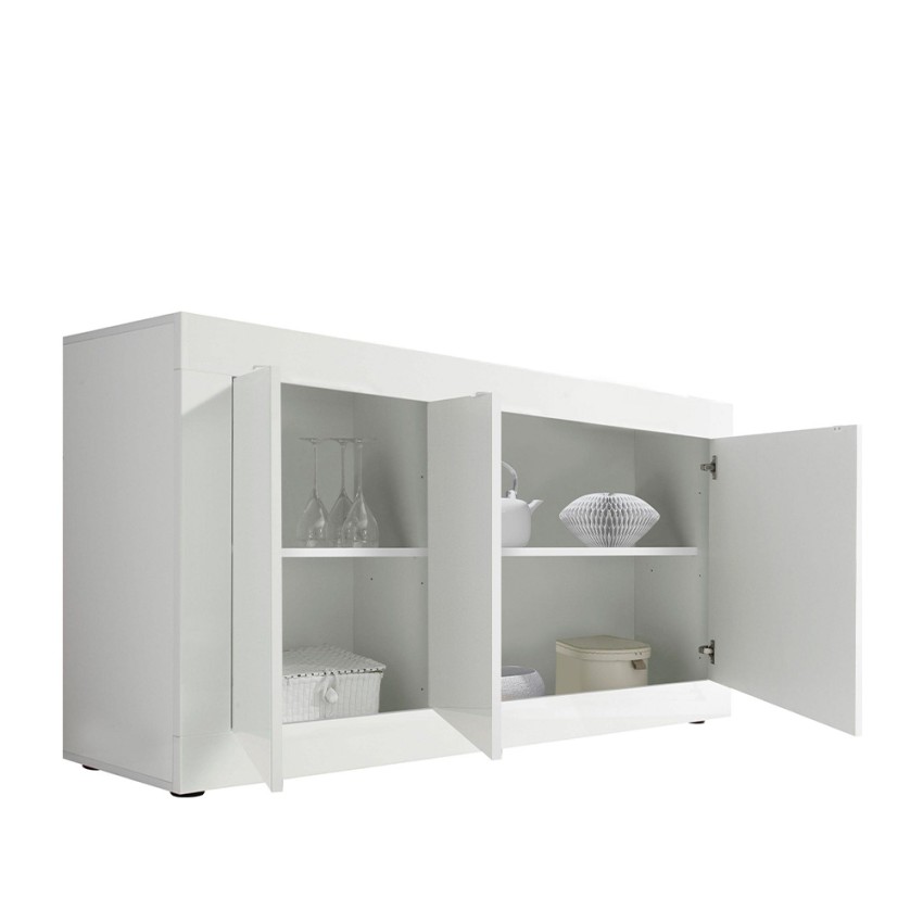 Modis Wh Basic credenza soggiorno 3 ante madia 160cm bianco lucido