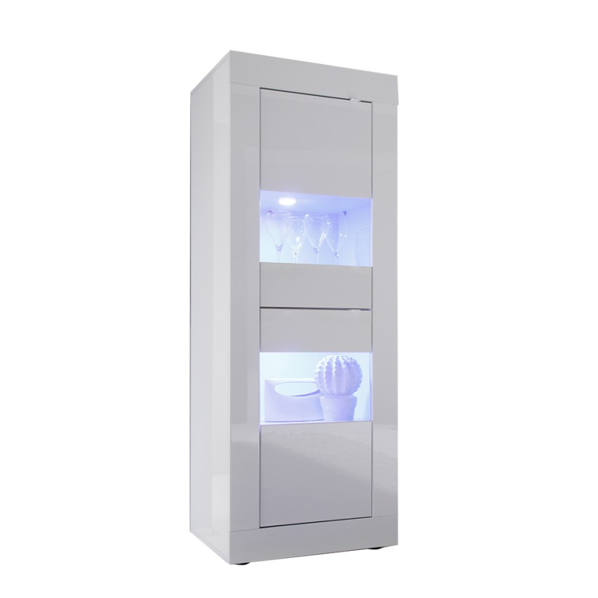 Nina Wh Basic vetrina bianco lucido design moderno salotto soggiorno