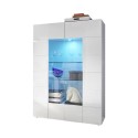 Vetrina 2 ante vetro bianco lucido moderna salotto 121x166cm Murano Wh Offerta